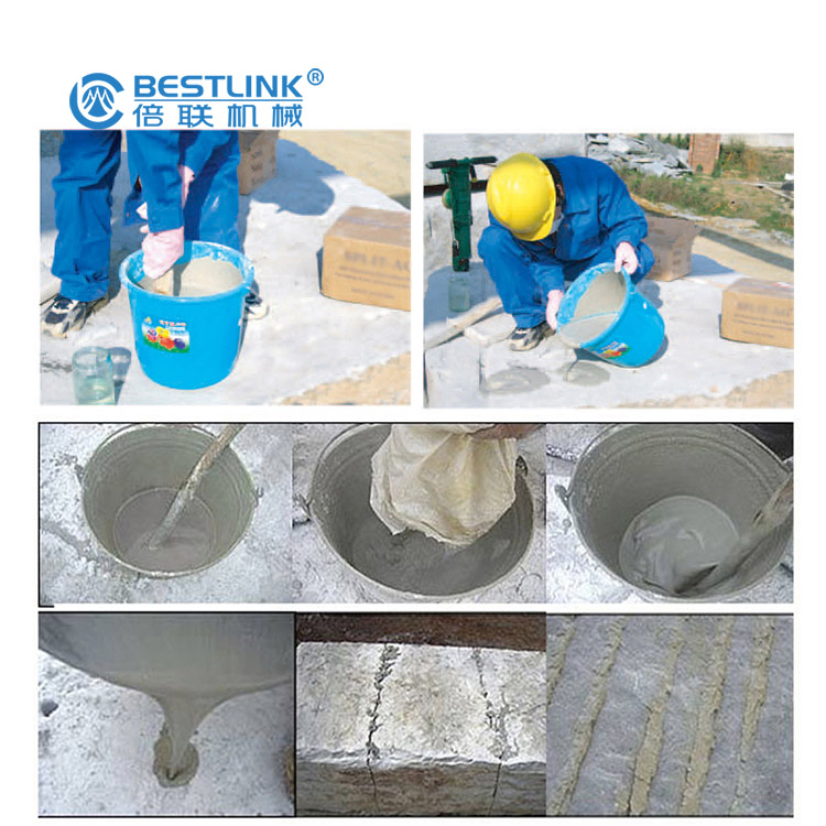 Беззвучный безопасный сплит-агент для растрескивания камня и разрушения бетона